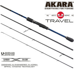 Спиннинг штекерный (угольный) 4 колена Akara Teuri Travel M (7-21) 2,28 м; ATT-228M