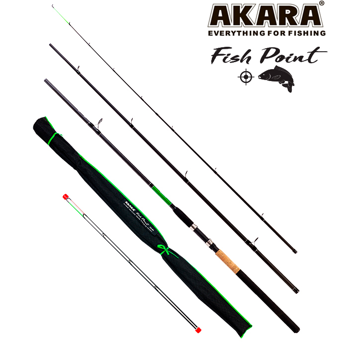 Удилище штекерное (угольное) фидерное 3 колена Akara L17033 Fish Point TX-20 (40-80-120 гр.) 3,9 м; L17033-390