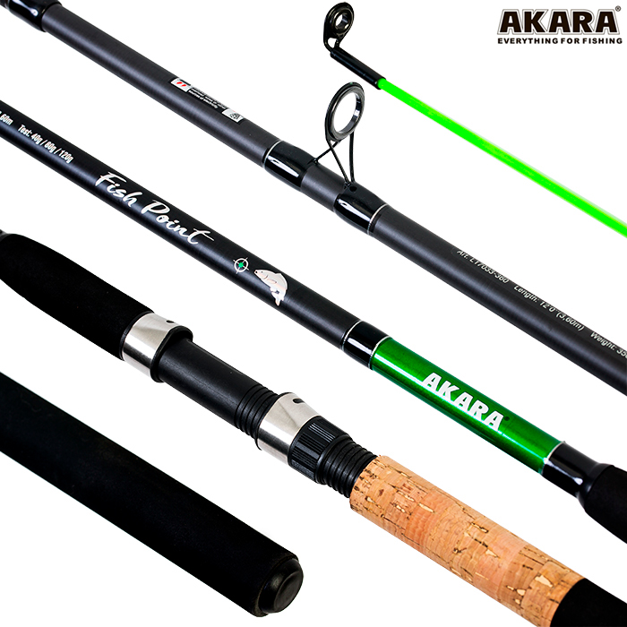 Удилище штекерное (угольное) фидерное 3 колена Akara L17033 Fish Point TX-20 (40-80-120 гр.) 3,9 м; L17033-390 — изображение 2