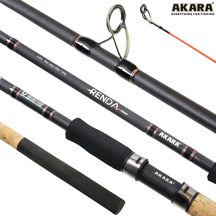Удилище штекерное (угольное) фидерное 3 колена Akara Renda Feeder TX-20 (40-80-120) 3,6 м; ARF-360 — изображение 2