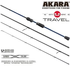 Спиннинг штекерный (угольный) 4 колена Akara Teuri Travel ML (4-17) 2,28 м; ATT-228ML