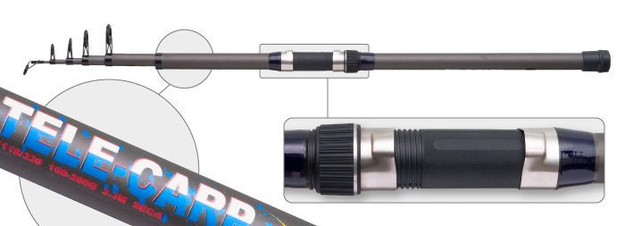 Удилище телескопическое карповое Akara Tele Carp, 40-120,4.2 м, стекловолокно; AKTC-420