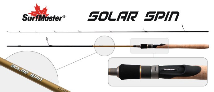 Спиннинг штекерный, 2 колена, S Master SP1125 Solar Spin, 802MHM HMC, 5.5-21,2.4 м, уголь; SP1125-240