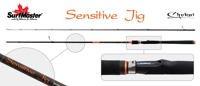 Спиннинг штекерный, 2 колена, S Master LC1245 Chokai Series Sensitive Jig, 722MHF TX-20,7-21,2.18 м, уголь; LC1245-218