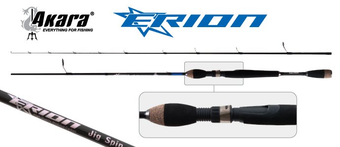 Спиннинг штекерный, 2 колена, Akara Erion Jig Spin, IM9,5-25,2.7 м, уголь; AEJS-5-25-270