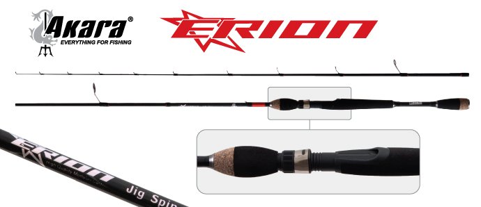 Спиннинг штекерный, 2 колена, Akara Erion Jig Spin, IM9,10-30,2.1 м, уголь; AEJS-10-30-210