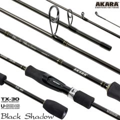 Спиннинг штекерный (угольный) 2 колена Akara SL1001 Black Shadow 762MLF TX-30 (3,5-10,5) 2,3 м; SL1001-230