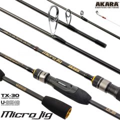 Спиннинг штекерный (угольный) 2 колена Akara SL1003 Micro Jig 702UL-T TX-30 (0,6-8) 2,1 м; SL1003-210