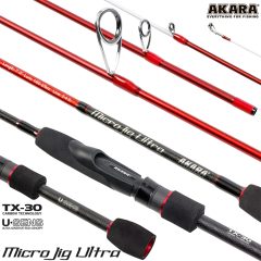 Спиннинг штекерный (угольный) 2 колена Akara SL1004 Micro Jig Ultra 662UL-S TX-30 (0,5-6) 2,0 м; SL1004-200
