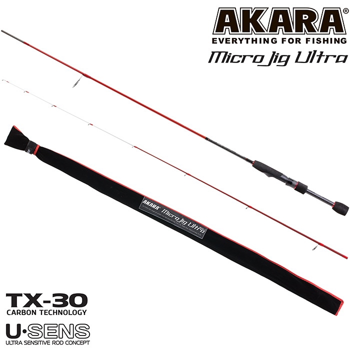 Спиннинг штекерный (угольный) 2 колена Akara SL1004 Micro Jig Ultra 662UL-S TX-30 (0,5-6) 2,0 м; SL1004-200 — изображение 2