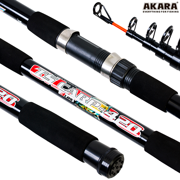 Удилище телескопическое (стекловолокно) карповое Akara TS Carp 3Lbs 4,2 м; AKTSC-420 — изображение 2