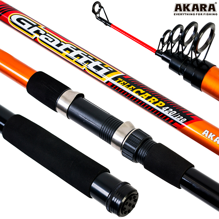 Удилище телескопическое (стекловолокно) карповое Akara Graffiti Tele Carp 4,2 м; AKGTC-420 — изображение 2