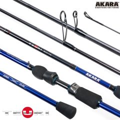 Спиннинг штекерный (угольный) 2 колена Akara Teuri MLS662 TX-30 (5,5-17,5) 1,98 м; S662ML-198