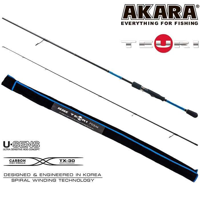 Спиннинг штекерный (угольный) 2 колена Akara Teuri MS702 TX-30 (8-24,5) 2,1 м; S702M-210 — изображение 2