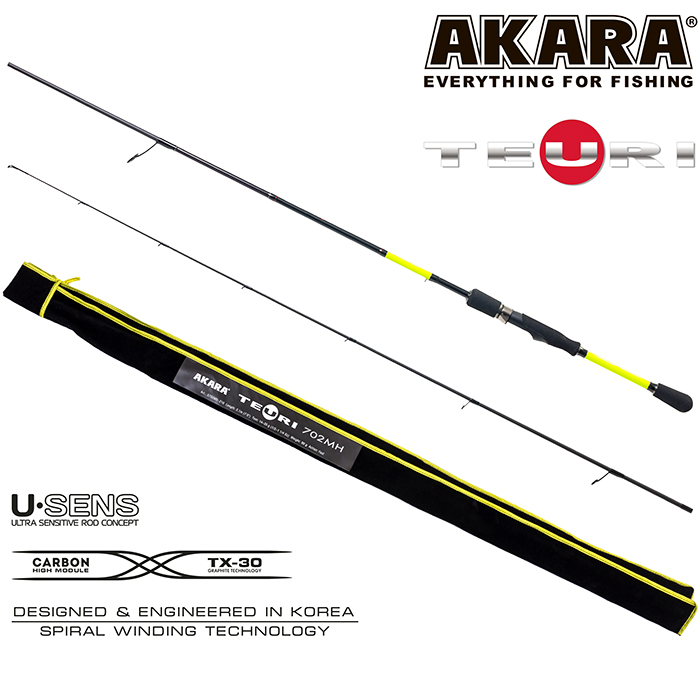 Спиннинг штекерный (угольный) 2 колена Akara Teuri MHS702 TX-30 (14-35) 2,1 м; S702MH-210 — изображение 3