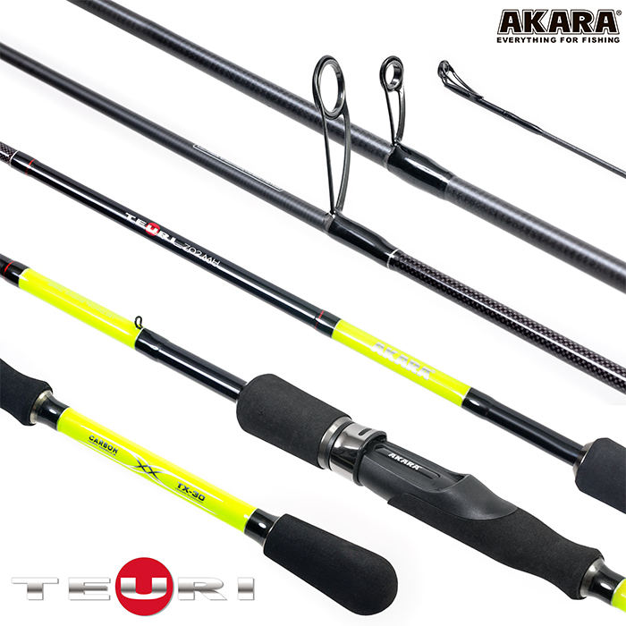 Спиннинг штекерный (угольный) 2 колена Akara Teuri MHS802 TX-30 (14-35) 2,44 м; S802MH-244