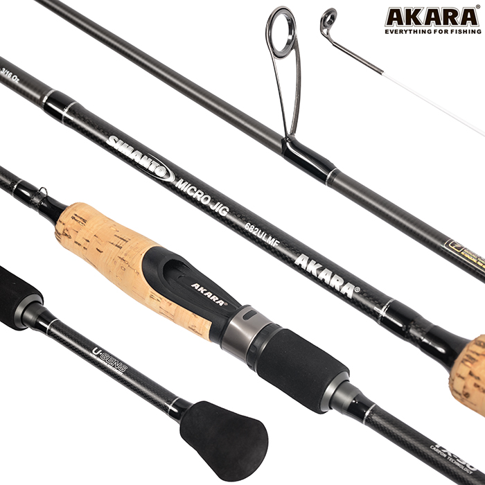 Спиннинг штекерный (угольный) 2 колена Akara Simanto Micro Jig 712ULMF TX-30 (0,5-5,5) 2,2 м; 712ULMF-220 — изображение 2