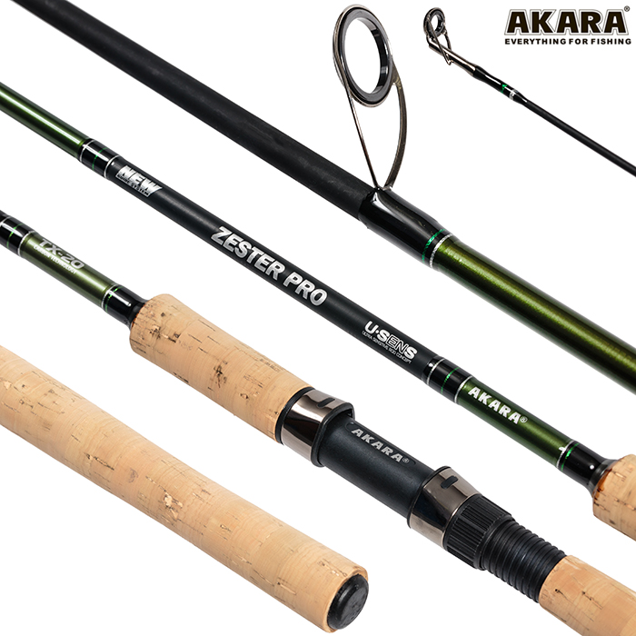 Спиннинг штекерный (угольный) 2 колена Akara Zester Pro TX-20 (15-40) 2,4 м; ZRP-15-40-240