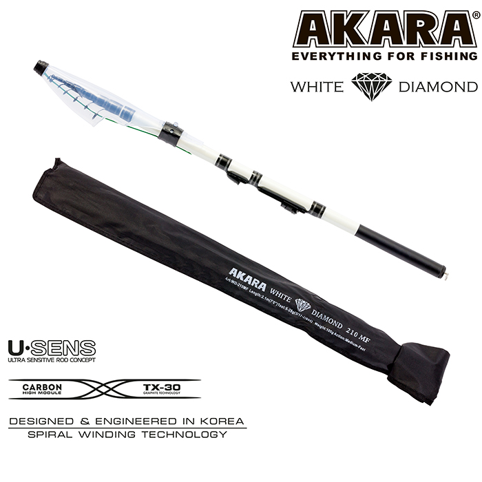 Спиннинг телескопический (угольный) к/с Akara White Diamond FM (5-25) 1,8 м; WD-180MF — изображение 2
