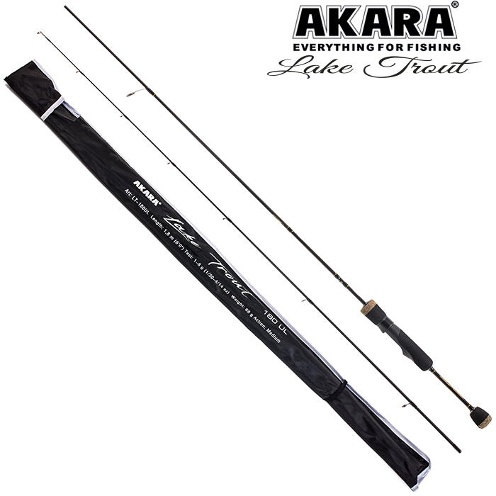 Спиннинг штекерный (угольный) 2 колена Akara Lake Trout UL (1-8) 1,8м; LT-180UL