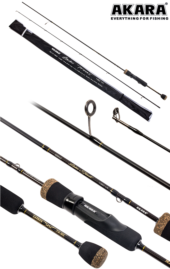 Спиннинг штекерный (угольный) 2 колена Akara Lake Trout UL (1-8) 1,8м; LT-180UL — изображение 2