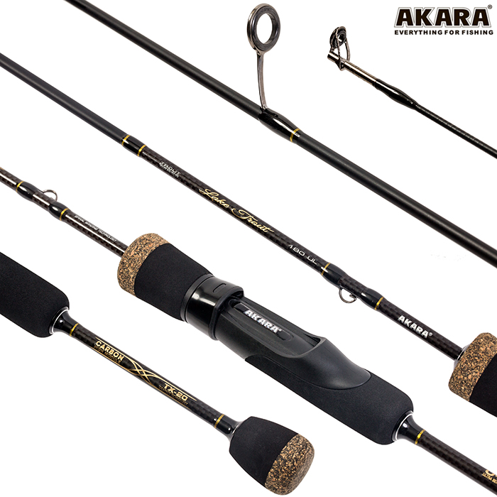 Спиннинг штекерный (угольный) 2 колена Akara Lake Trout UL (1-8) 1,8м; LT-180UL — изображение 3