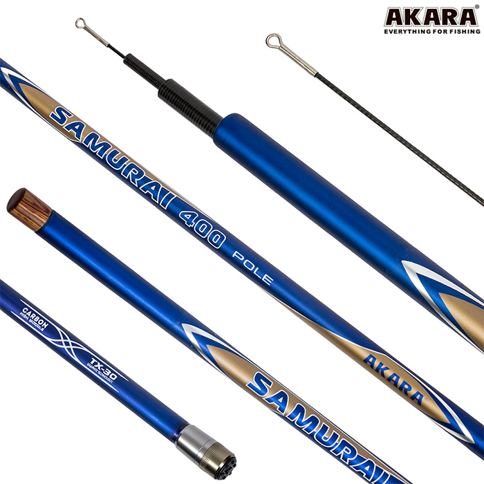 Удилище телескопическое (угольное) д/с Akara Samurai IM9 (10-30) 4,0 м б/к; ASAI-400BK — изображение 2