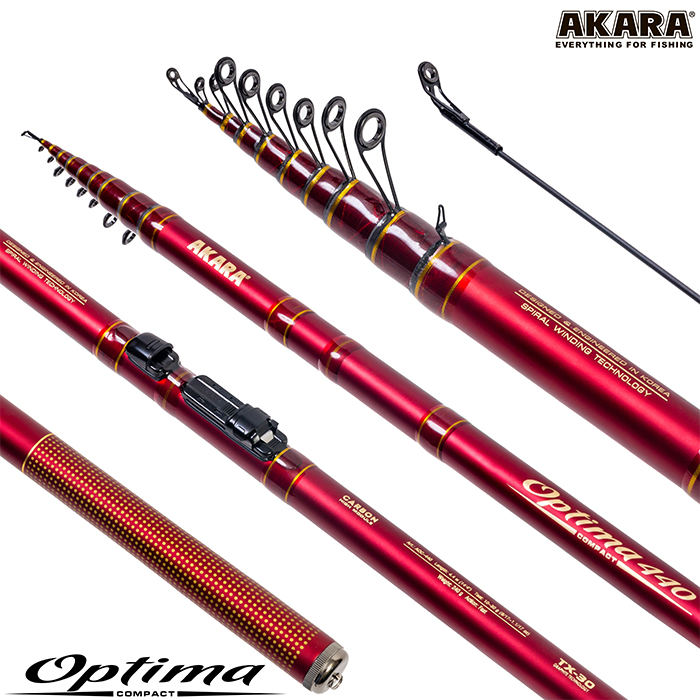 Удилище телескопическое (угольное) с/с Akara Optima compact TX30 (10-30) 5,0 м; AOC-500 — изображение 3