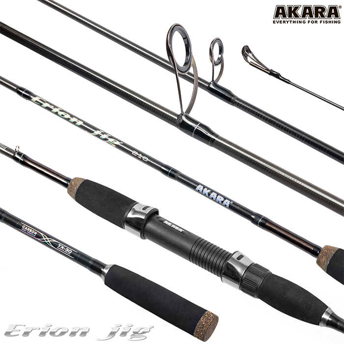 Спиннинг штекерный (угольный) 2 колена Akara Erion Jig TX-30 (2-8) 2,28 м; AE19-2-228