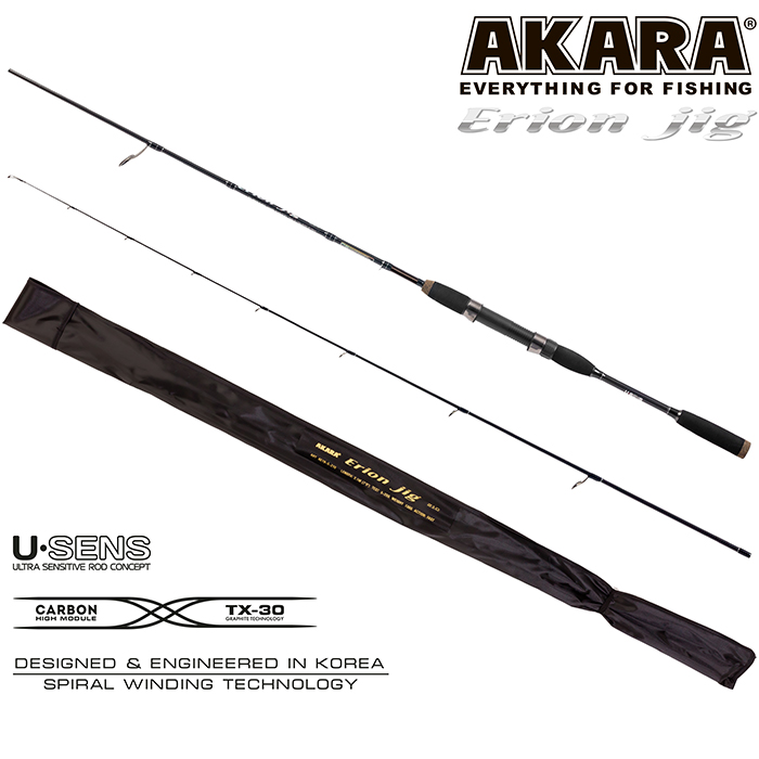 Спиннинг штекерный (угольный) 2 колена Akara Erion Jig TX-30 (2-8) 2,28 м; AE19-2-228 — изображение 3