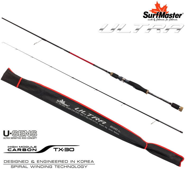 Спиннинг штекерный (угольный) 2 колена Surf Master Ultra L (1-10) 2,2 м; SM-220L — изображение 3